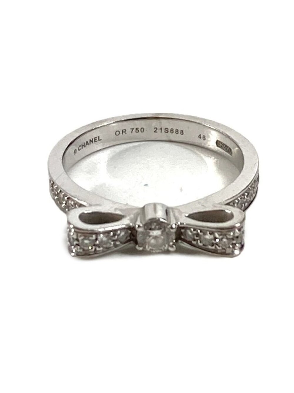 Chanel Ring Ribbon Diamond Silver